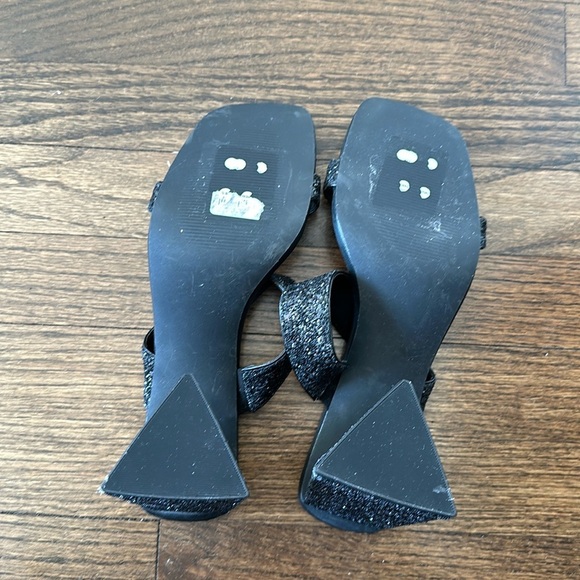 Abound Carina Black Glittered Heeled Slide Womens Dress Sandals Size 10 - Picture 9 of 13